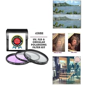 49MM Professional Hi Definition 3 Piece Filter Kit Includes Polarized PL + UV + FD Filter... by Butterfly