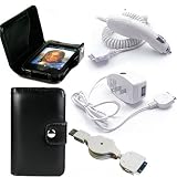 * 4 in 1 Apple Ipod Touch Combo Kroo Struct Wallet Carrying Case for Ipod Touch + Car Charger + Travel Charger + Retractable USB Cable for Apple Ipod Touch 8g 16g