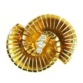Antique Diamond Swirl Brooch, circa 1940s by The Way We Were