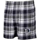 NCAA Dallas Mavericks Navy Blue-White Plaid Legend Flannel Boxer Shorts (Medium)
