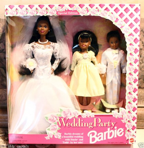 Barbie Wedding Party Deluxe Gift Set Special Edition w Barbie AA, Stacie AA & Todd AA Dolls (1994)