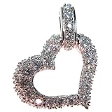 Quality Solid Sterling Silver 5 Carat Heart Pendant with 34 Brilliant Cubic Zirconia Stones. Perfect for Anniversary, Bridal, Birthday Gift, By Beautiful Silver Jewelry