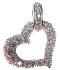 Quality Solid Sterling Silver 5 Carat Large Heart Pendant with 34 Brilliant Cubic Zirconia Stones. Perfect for Anniversary, Bridal, Birthday From Beautiful Silver Jewelry