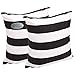 Set of 2, Soft Cotton Canvas Black White Stripe Pattern Pillowcase Pillow Encasement, 17 Inch X 17 Inch
