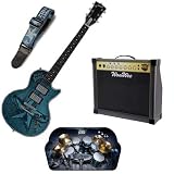 Wow Wee Paper Jamz Guitar - Style 1 Plus Drums, Amp, and Guitar Strap Bundle
