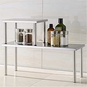 Cook N Home 2-Tier Counter Storage Shelf, Stainless Steel