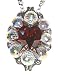 Rocker Jewelry Metal Spiked Red Crystal Rock Star Pendant