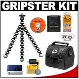 VidPro Gripster Flexible Tripod plus Camera Case + Cameta Bonus Accessory Kit for Compact Point & Shoot Cameras
