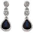 14K White Gold Sapphire and Diamond Earrings