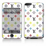 WHITE MONOGRAM Style Design Apple iPod Touch 2G 3G 2nd 3rd Generation 8GB 16GB 32GB Vinyl Skin Decal Cover Sticker Protector (Matte Finish)+ Free Screen Protector