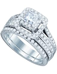 1.51CTW DIAMOND 0.42CTCENTER PRINCESS BRIDAL RING