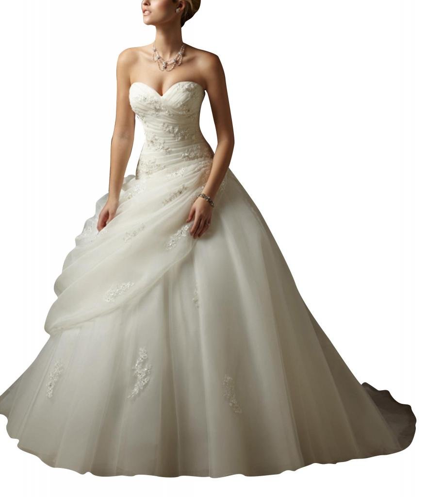 ELegant Strapless Ball Gown Satin Wedding Dress