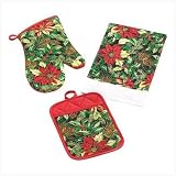 4 PC POINSETTIA KITCHEN SET