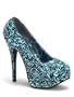 Baby Blue Floral Satin High Platform Pump - 6