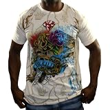 CHRISTIAN AUDIGIER Ed Hardy All Over Skull Mens T-Shirt