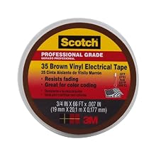 3M Scotch #35 Electrical Tape, Brown, .75-Inch by 66-Foot by .007-Inch