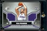 2005-06 SPx Winning Materials Peja Stojakovic Dual Jerseys Sacramento Kings Basketball Card - Mint Condition - Shipped In Protective Display Case!
