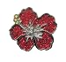 Beautiful Red Hibiscus Glitzy Ball Marker with Magnetic Hat Clip