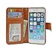 Navor Protective Flip Wallet Case for iPhone 6/6S [4.7 inch] - Brown (IP6OBR)