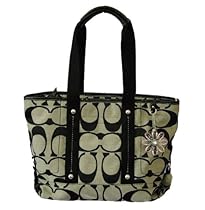 Hot Sale Coach Signature Daisy Kyra Convertible Tote Handbag 18855 Black/White