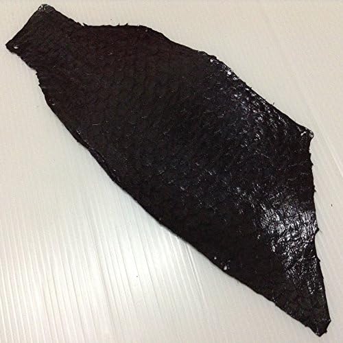 Black Genuine Tilapia Fish Skin Hide Leather