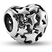 CleverEves Sterling Silver Puffed Heart Charm With Star Cut Outs