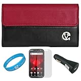 Red & Black Portola Executive Leather Holster Carrying Case with Fixed Belt ....