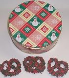 Scott's Cakes 1 lb. Milk Chocolate Covered Pretzel with Christmas Jimmies & Chocolate Chips in a Snowman Tin