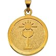14K Yellow Gold Holy Communion Medal - 23.00mm