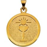 14K Yellow Gold Holy Communion Medal - 23.00mm