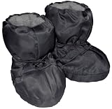 7A.M. Enfant 500 Soft -Soled Booties, Water Repellent Insulated and Quilted - Black, Medium