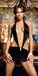 Slinky Halter Cut Out Mini Dress With Rhinestone Brooch
