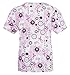 G Med Women's Mock Wrap/V Neck Printed Scrub Sets Utility