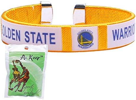 Ao Keer NBA Golden State Warriors Weave Bracelet Basketball Star Wristband（ Select multiple teams） 1-Pack ((1)Golden State Warriors)