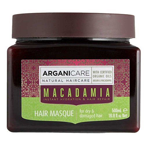 Arganicare Hydrating Hair Masque for Dry and Damaged Hair with Organic Argan Oil and Macadamia Oil (16.9 Fluid Ounce)