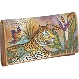 Anuschka Check Book Wallet/Clutch: Leopard in Paradise