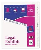 Avery 11374 Avery Avery-Style Legal Side Tab Dividers, 27-Tab, A-Z, Letter, White, 27/Set, Carton of 12 sets