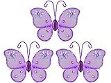 3 x 3 Mini Nylon Butterfly Decoration - Purple Adelaide Butterflies