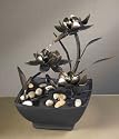 Cadono Tabletop Metal Flower Water Fountain