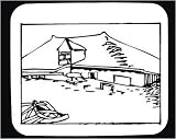 Decorated Mouse Pad with "black and white", dwelling, Latvia, construction, shelter, Europe, home, building, house