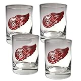 Detroit Red Wings NHL 4pc Rocks Glass Set - Primary Logo
