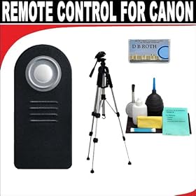 .. Wireless Remote Control + 57 Tripod For The Canon XSI, XS, T1i, T2, Ti, XTI, XT, 5D Mark 2 Digital SLR Cameras