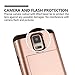 Galaxy Note 4 Case, CaseTop [Easy 2 Card Access] Sliding Back Door Card Holder Wallet Case - Hybrid TPU PC Cover - for Samsung Galaxy Note 4, Rose Gold