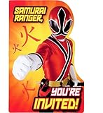 Samurai Power Rangers 8 Invitations with Envelopes