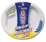 Solo 10 1/4" Flat Sologrips Microwaveable Plate (White), 16-Count Packages (Pack of 12)