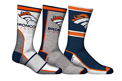 NFL Men's Denver Broncos 3-Pack Sport Crew Socks