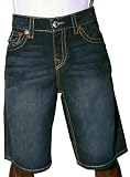 TRUE RELIGION Malibue Dark Wash Denim Mens Jean Shorts