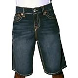 TRUE RELIGION Malibue Dark Wash Denim Mens Jean Shorts