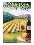 Sonoma County, California Wine Country Giclee Poster Print, 30x40