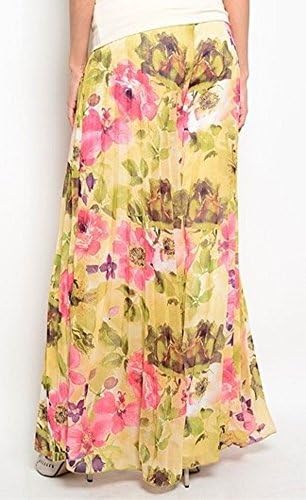 Palazzo Pants Glamazon Pleated Wide Leg Floral Pants (Large)